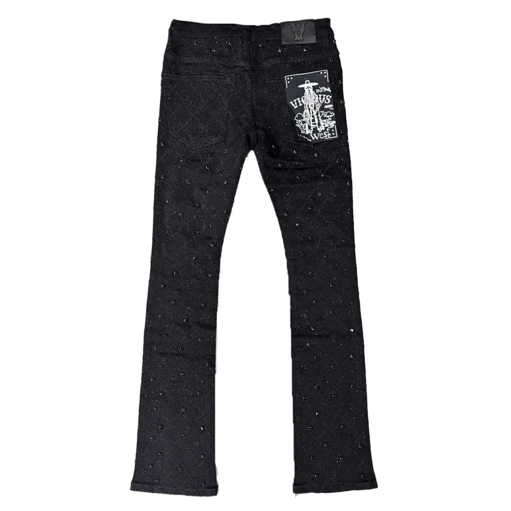 Denim Place Vicious Embellished Rhinestone Flare Denim - Image 2