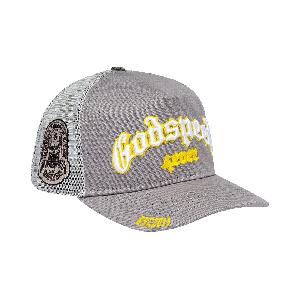 Godspeed GS Forever Trucker Hat Grey/Yellow - Image 2