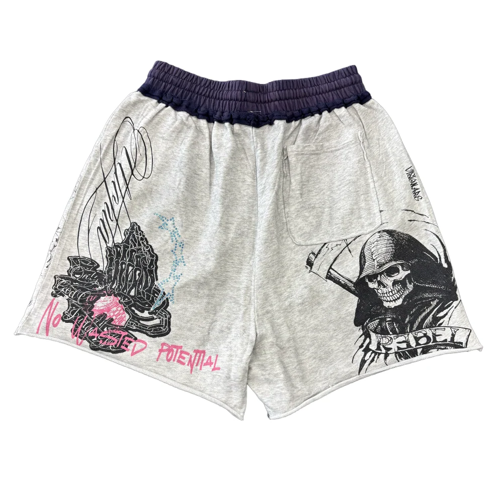 Rebel Denim Culture Shorts White - Image 3