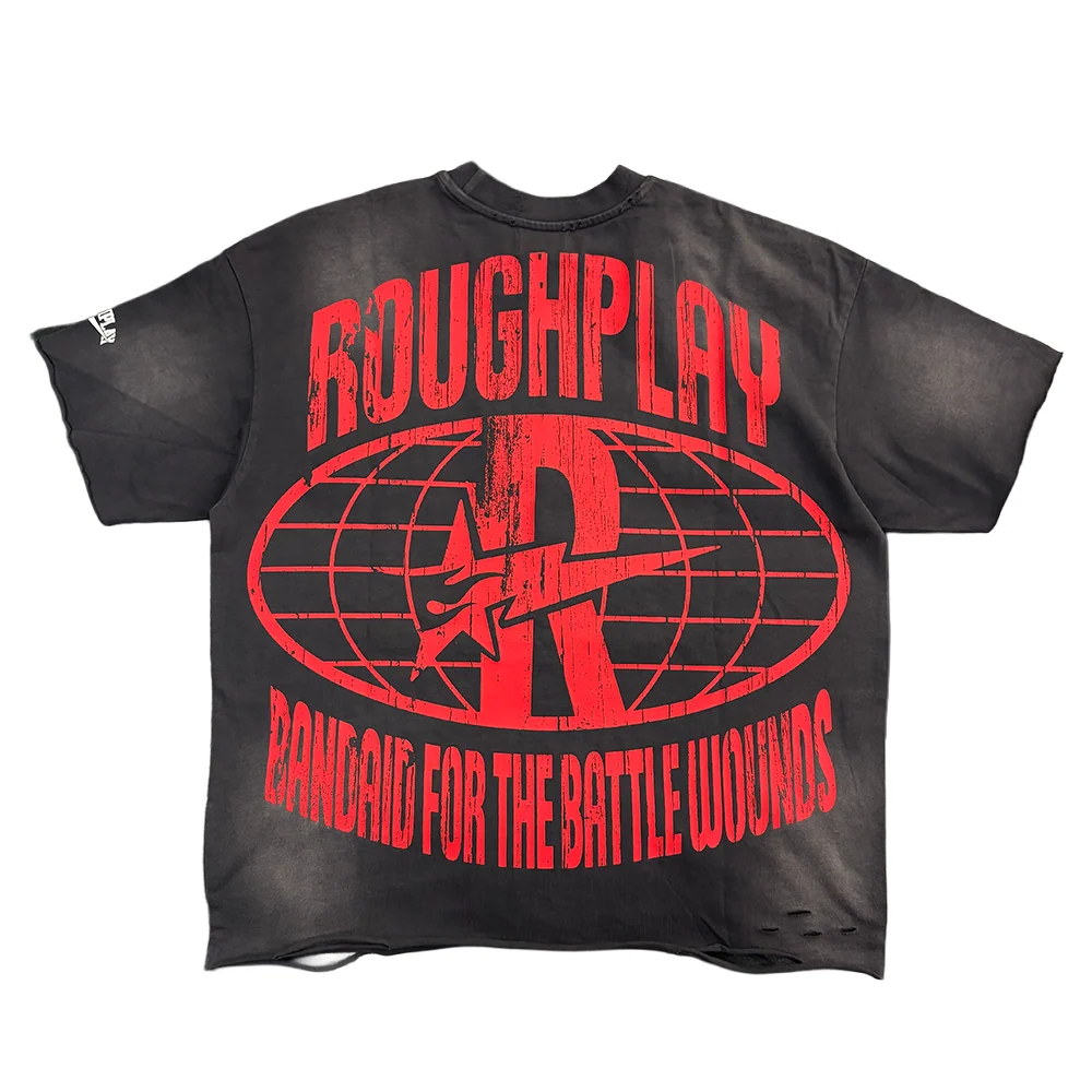 Rough Play Dog cover art T-shirt Grey - Image 3