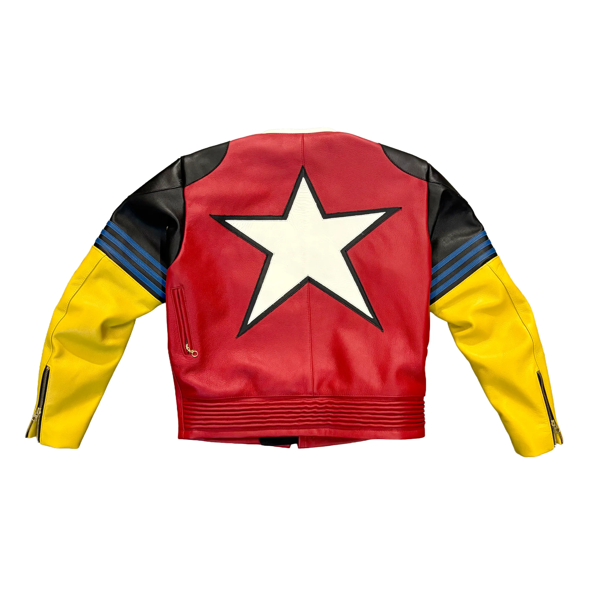 Vanson Leather Motorcycle Jacket Multicolored - Image 2